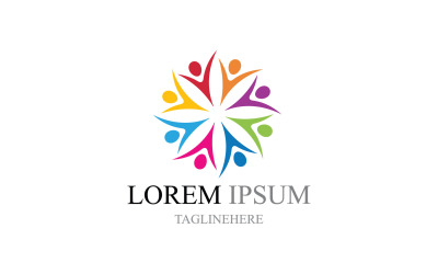 Éléments du logo de l&amp;#39;équipe de personnes de la communauté V2