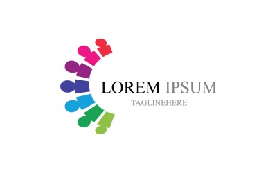 Éléments du logo de l&amp;#39;équipe de personnes de la communauté V7
