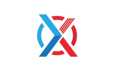 X Harfi İş Logo Öğeleri Vektör V10