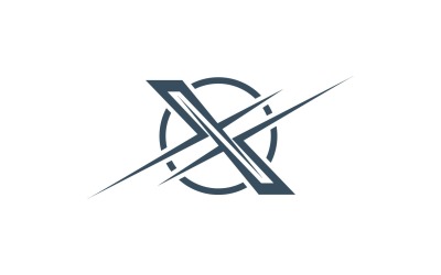 X Harfi İş Logo Öğeleri Vektör V19