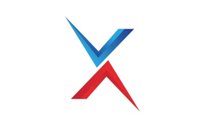 X Harfi İş Logo Öğeleri Vektör V2