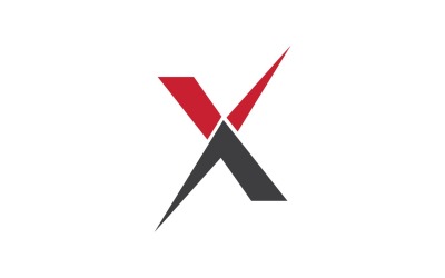 X Harfi İş Logo Öğeleri Vektör V9