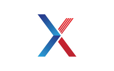 X Harfi İş Logo Öğeleri Vektör V