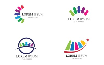 Elementos del logotipo del equipo de personas de la comunidad V13
