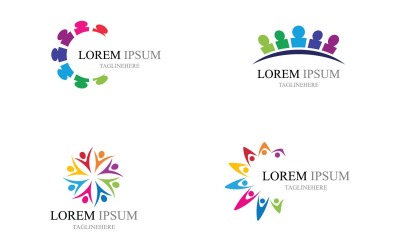 Elementos del logotipo del equipo de personas de la comunidad V14