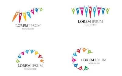 Elementos del logotipo del equipo de personas de la comunidad V15