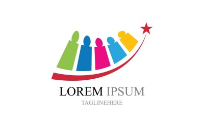 Éléments du logo de l&amp;#39;équipe de personnes de la communauté V12