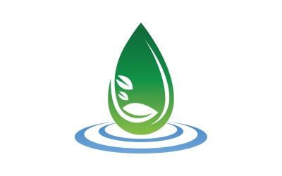 Goutte d&amp;#39;eau et feuille Nature Elements Logo V14