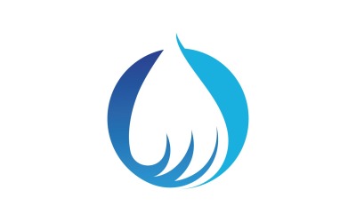 Logotipo de elementos naturales de gota de agua y hoja V27