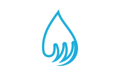 Vattendroppar och löv naturelement logotyp V15