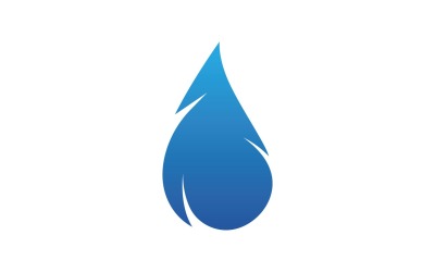 Vattendroppar och löv naturelement logotyp V7