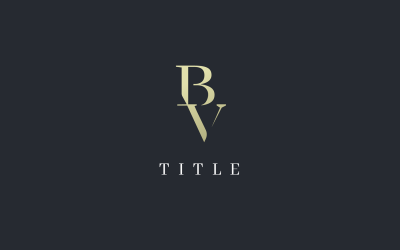 Logo de fleur organique de luxe angulaire BV