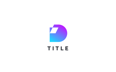 Logo Tech con monogramma D angolare contemporaneo