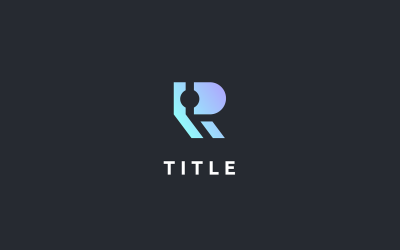 Zeitgenössisches eckiges R-Shade-App-Tech-Logo