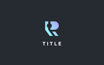 Zeitgenössisches eckiges R-Shade-App-Tech-Logo