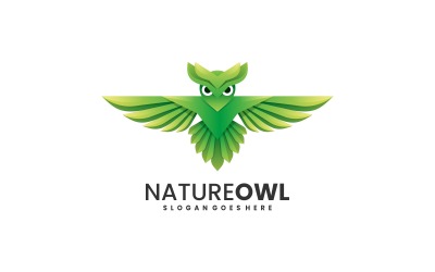 Diseño de logotipo degradado de búho natural