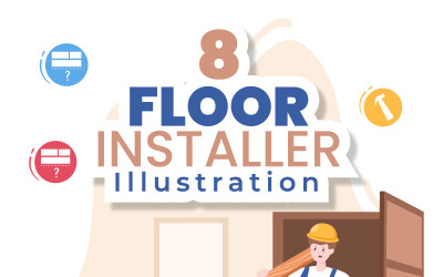 Installation på 8 våningar Tecknad illustration