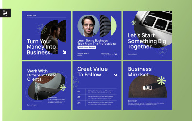 Kék Minimális Vállalati Instagram-bejegyzés