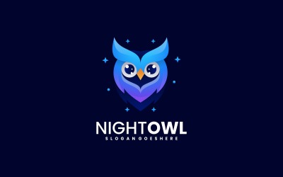 Logo sfumato della testa del gufo notturno