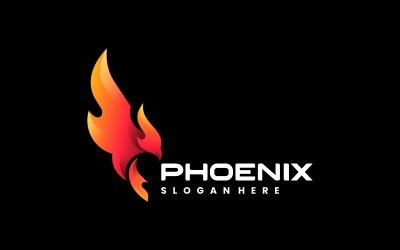 Plantilla de logotipo de gradiente de fuego de Phoenix