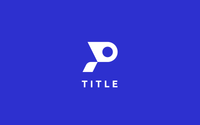 Logotipo de letra de tecnologia azul mínima angular P