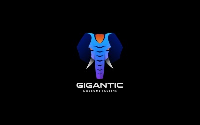 Logotipo gradiente de elefante gigante
