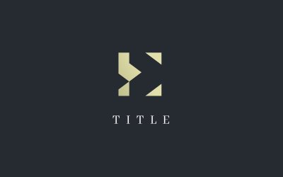 Luksusowe kątowe E Minimalne kanciaste złote logo