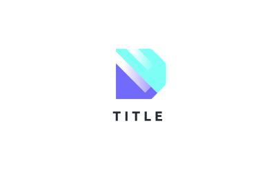 Minimal Açısal D Gölge Verileri Fintech Tech Monogram Logosu