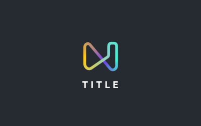 Minimal Angular N Line Fintech Uygulaması Gölge Logosu
