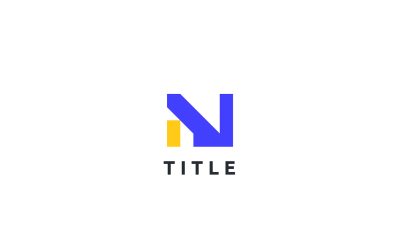 Minimale hoekige N Blue Tech Letter Logo