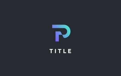 Minimale hoekige P Tech Shade Letter-logo