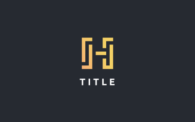 Minimales eckiges H Tech Fintech-Berater-Logo