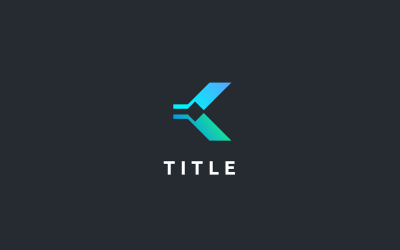 Minimális szögletes K Tech App monogram logó