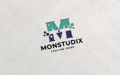 Professionell Monstudix Letter M-logotyp