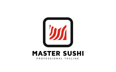 M Letter Sushi Logo Template