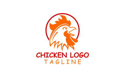 Modello di logo di design personalizzato di pollo gallo