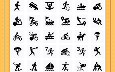 Sport avatars menselijke figuren pictogrammen