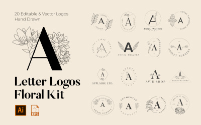 Bir Mektup Çiçek El Yapımı Logolar Şablonları