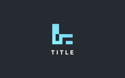 Geometryczne kątowe logo alfabetu L Blue Tech