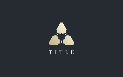 Logotipo conjunto de junção tripla abstrata angular de luxo de três 3