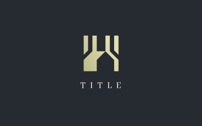 Luxuriöses eckiges H Cottage House Home Decor Logo