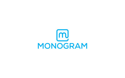 Monogram M betű logó tervezősablon