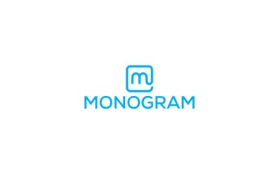 Monogram M harfi logo tasarım şablonu