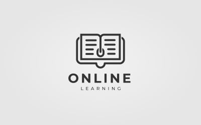 Online Eğitim, Bilgisayar, Fare İmleci için Eğitim Konsepti İçin Logo Tasarımı