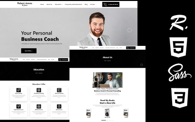 Robert James - Modelo de Site de Tema de Coaching de Negócios, Life Coaching e Aconselhamento Pessoal