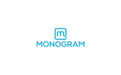 Szablon projektu logo litery M z monogramem