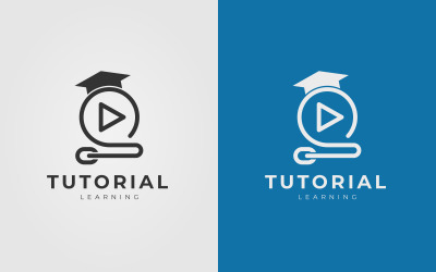 Diseño de logotipo de educación tutorial para tutorial en línea Lección de video de aprendizaje