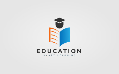 Unik och kreativ utbildning logotyp designkoncept för bok, hatt