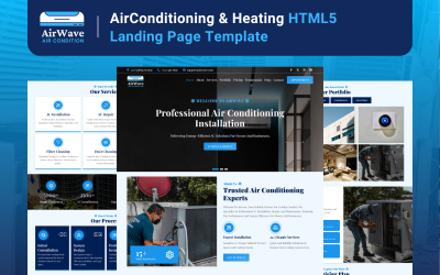 AirWave - Modelo de página de destino HTML de ar condicionado e aquecimento