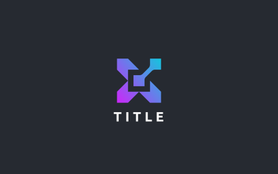 Geometrisches Diverse X Tech Data Network-Monogramm-Logo